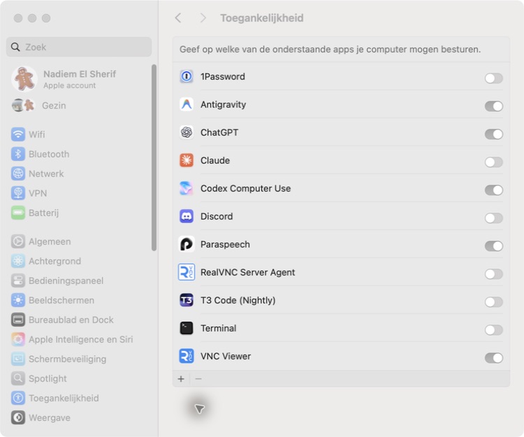 macOS Accessibility settings after the JesType entry has been removed